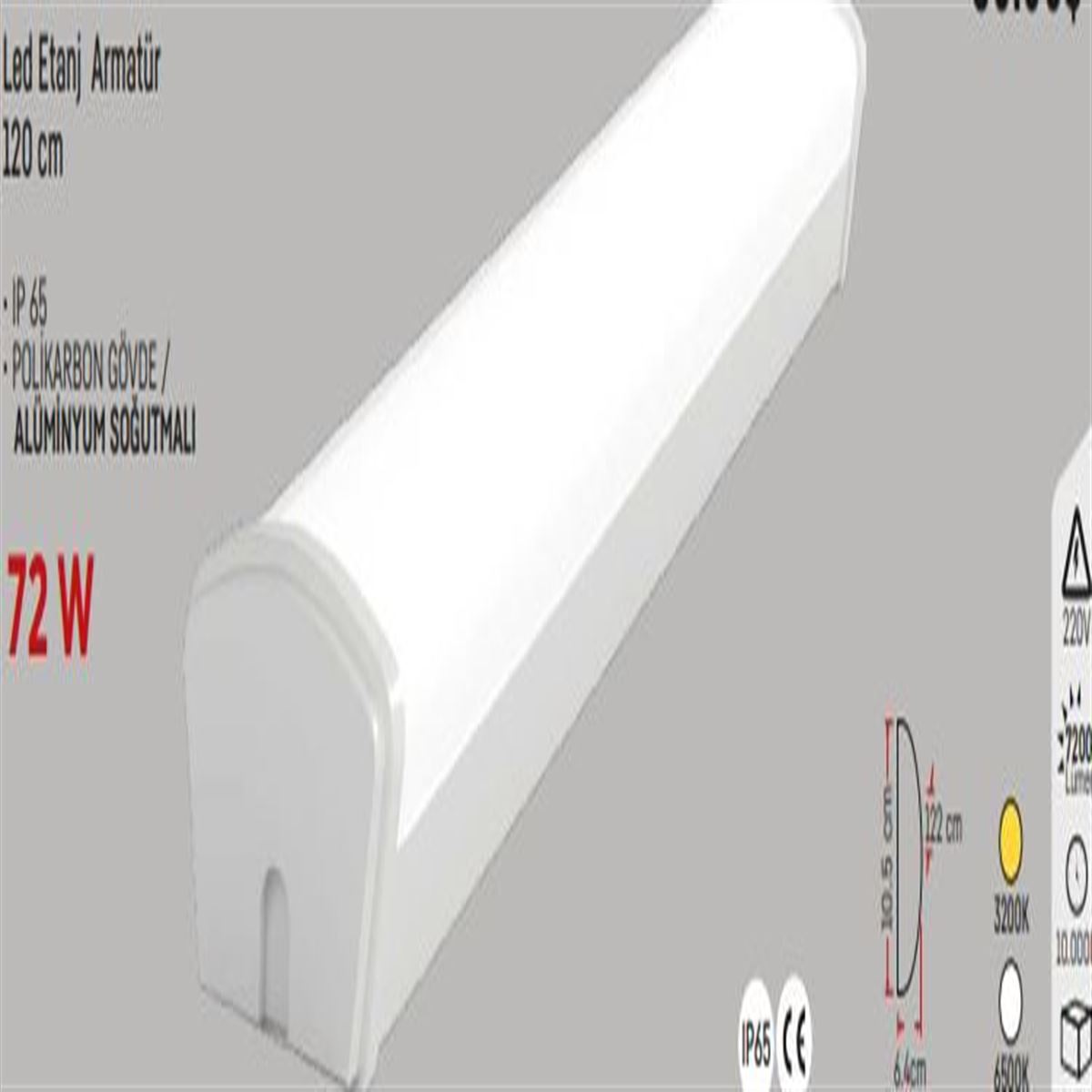 72W YATAY BANT ARAMTÜR 120 CM  3200K IP65 1